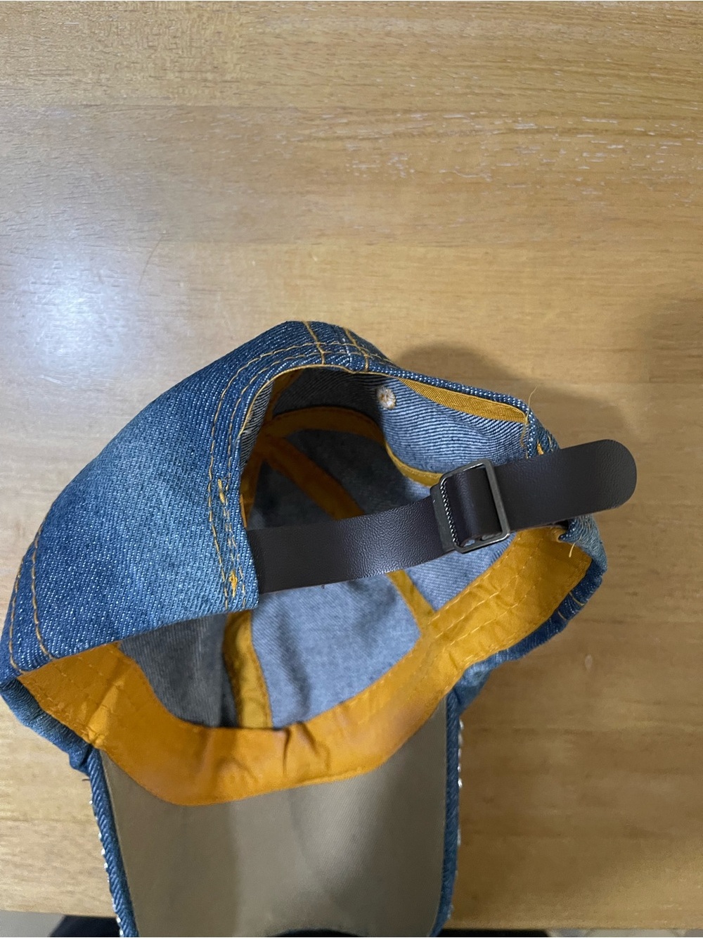 Denim Rhinestone Butterfly Baseball Cap - Blue - Picture 3 of 3